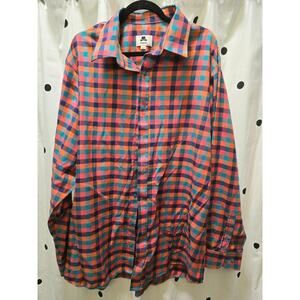 Men's Winston colorful plaid long‎ sleeve button down dress shirt size 2XLT